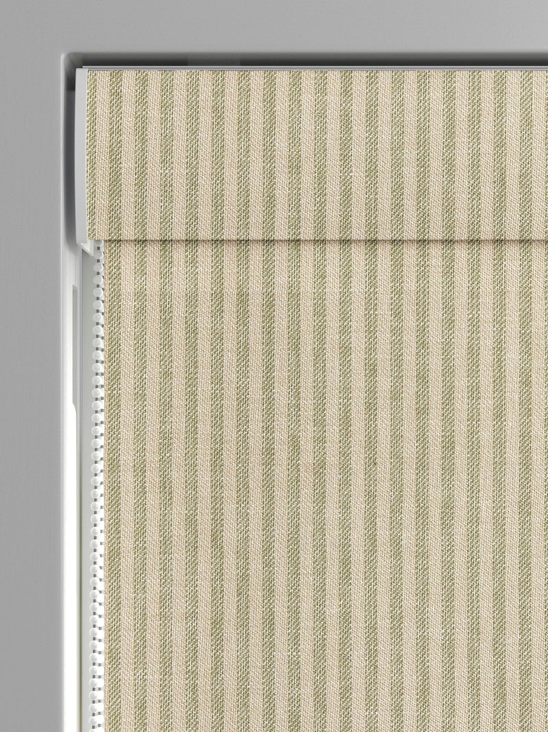 Green stitch stripe Roman blind, made to measure, UK version