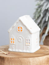 Next Something Different White Gingerbread House Tealight Holder- Buy online at McGrocer