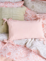 Next Laura Ashley Pink Stripe Flaxley Bow Cushion 50cm x 30cm- Buy online at McGrocer