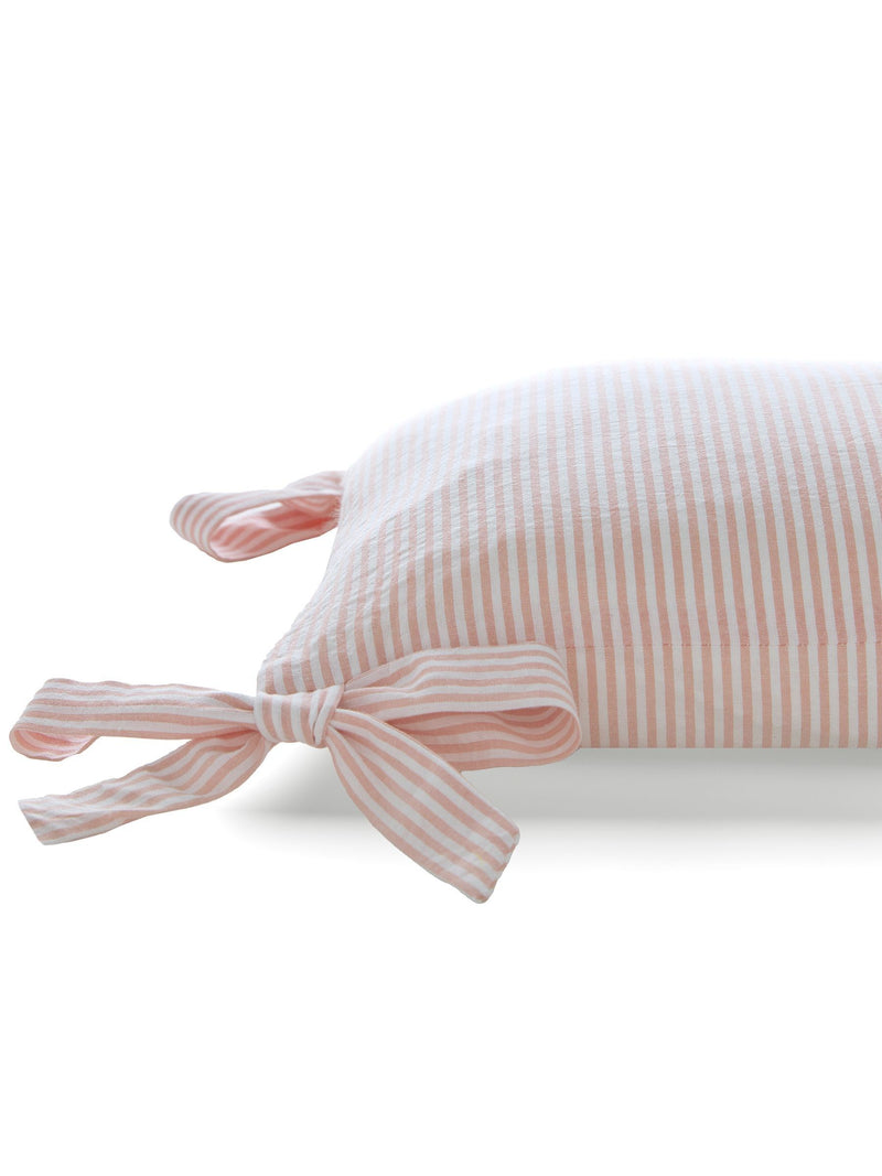 Laura Ashley pink stripe bow cushion 30x50cm - British product