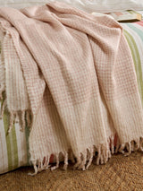 Next Laura Ashley Blush Pink Lyngate Windowpane Check Brushed Throw- Buy online at McGrocer