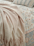 Laura Ashley blush pink windowpane check throw - British product