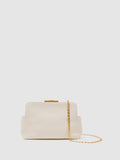 Reiss white leather frame clutch bag - British product