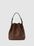 Reiss tan Esther grained-leather bucket bag, imported from the UK