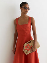 Next Reiss Natural Gina Raffia-Effect Embroidered Clutch Bag- Buy online at McGrocer