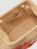 Reiss Gina raffia-effect embroidered clutch bag - British product