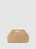 Reiss Gina raffia-effect embroidered clutch bag - British product