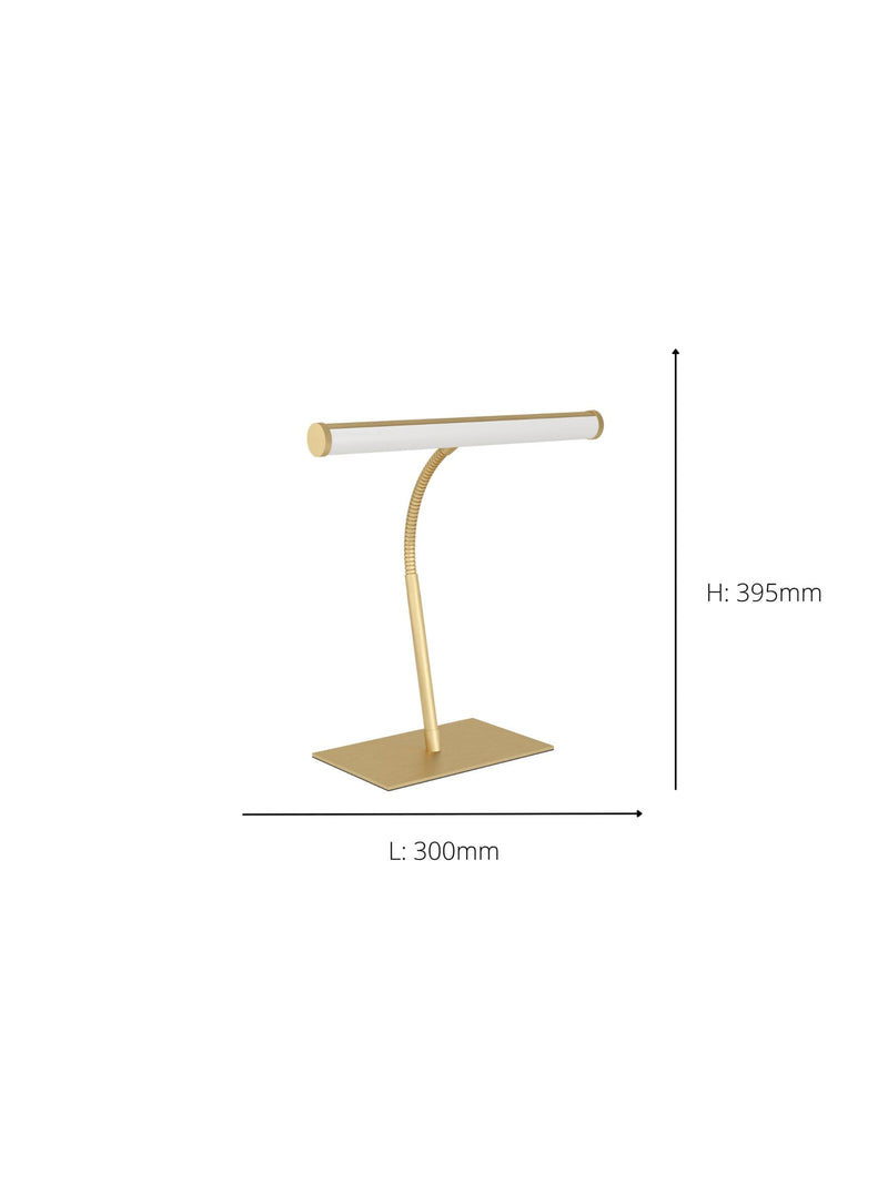 Eglo Riccione brushed brass LED desk lamp - British product