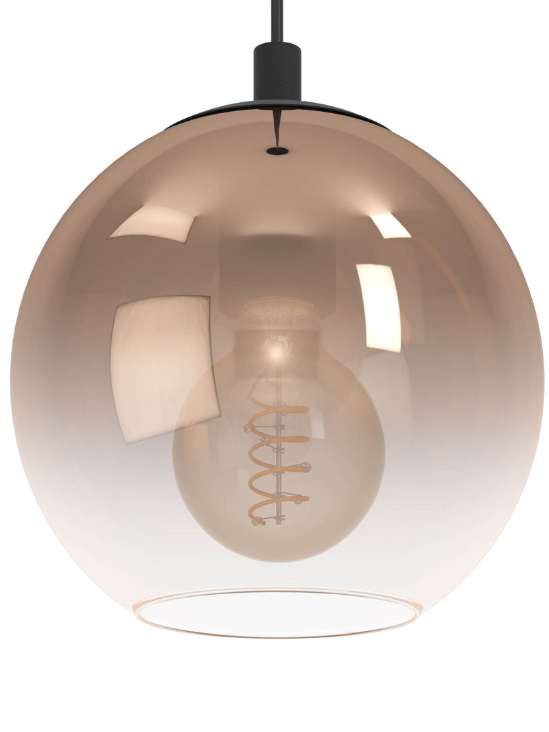 Eglo copper single pendant light, imported from the UK