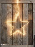Lights4fun 38cm hanging star light with warm white LEDs - British product