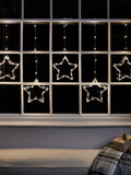 Lights4fun star curtain light with 100 LEDs Christmas decor, UK version