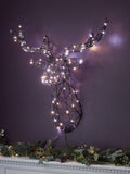 Lights4fun rattan stag head LED wall light 80cm, UK version