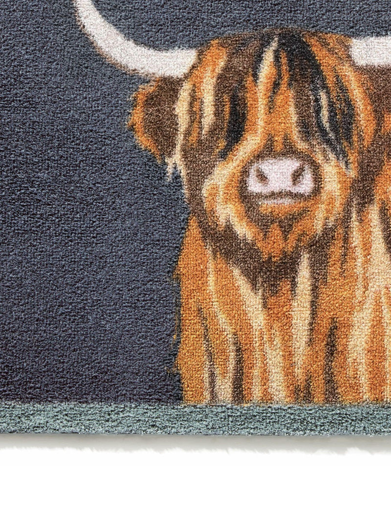 Hug rug navy highland 65x85cm doormat, UK version