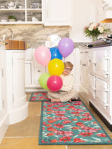 Next Hug Rug Green Tumbling Tulips Runner 65x150cm- Buy online at McGrocer