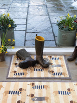 Next Hug Rug Beige Sausage Dog Chic Doormat 65cm x 85cm- Buy online at McGrocer