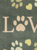 Hug Rug Green Love Paws mat 65x85cm (British brand)