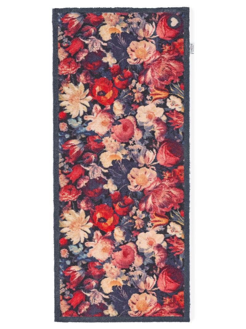 Hug Rug navy dark florals runner doormat 65x150cm, imported from the UK