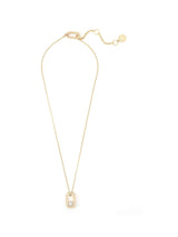 Next AllSaints Gold Plated Pearl Pavé Hexagon Pendant Necklace- Buy online at McGrocer