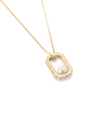 AllSaints pearl pavé hexagon pendant necklace (British brand)