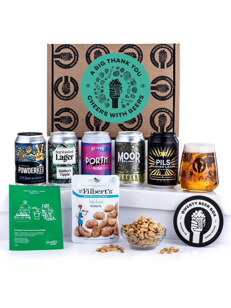 QWERTY Beer Box craft lager gift hamper, UK version
