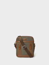 Next Osprey London Green The Frontline Waxed Canvas & Leather Messenger Bag- Buy online at McGrocer