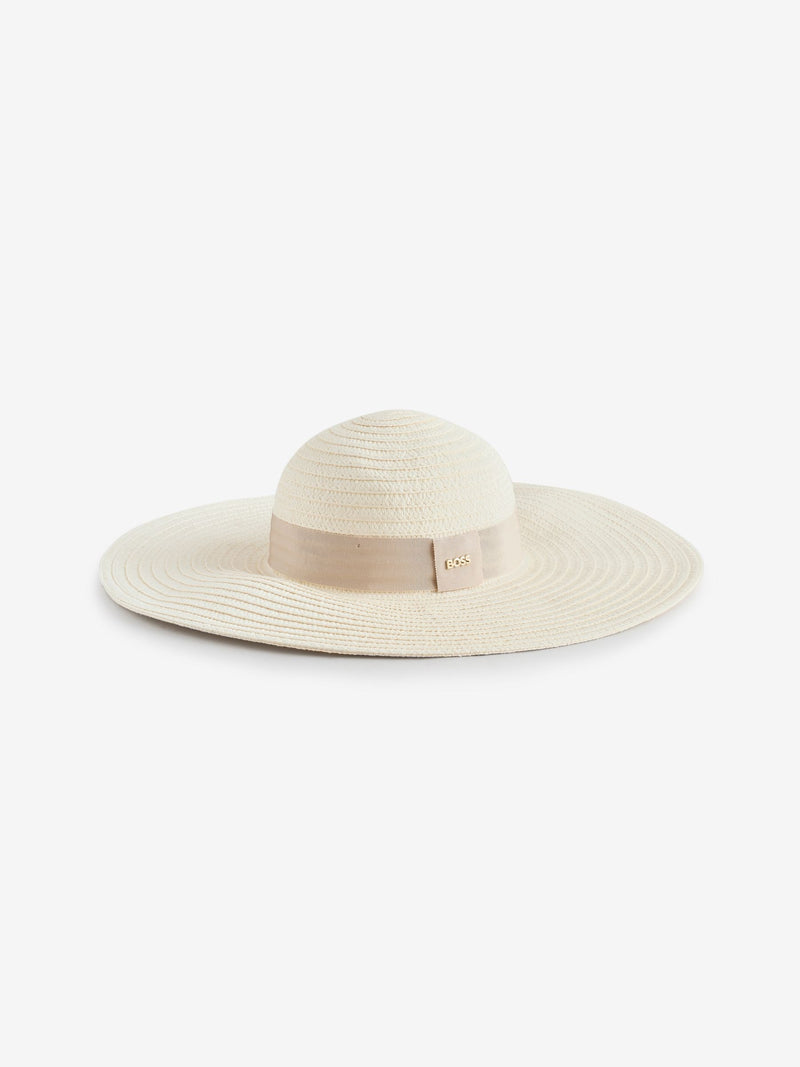 BOSS Natural Virgy raffia oversized sun hat - British product