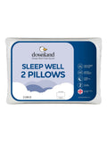 Downland Sleep Well Pillow Pair with hollowfibre filling, imported from the UK