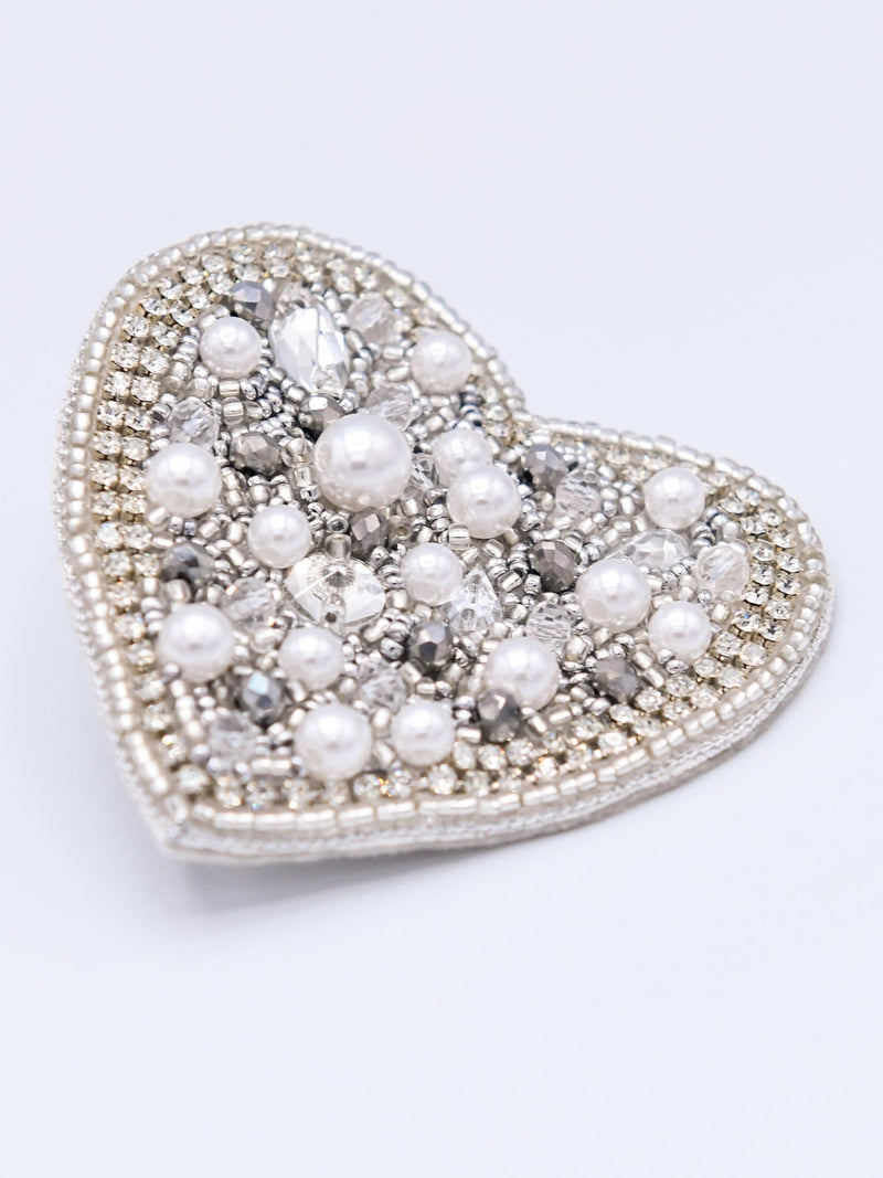 Bibi Bijoux silver heart sparkle hair clip (British brand)