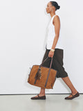 N.Premium oversized suede shoulder bag in tan brown, imported from the UK
