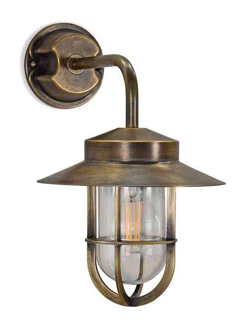 Garden Trading antique brass outdoor wall light, UK version