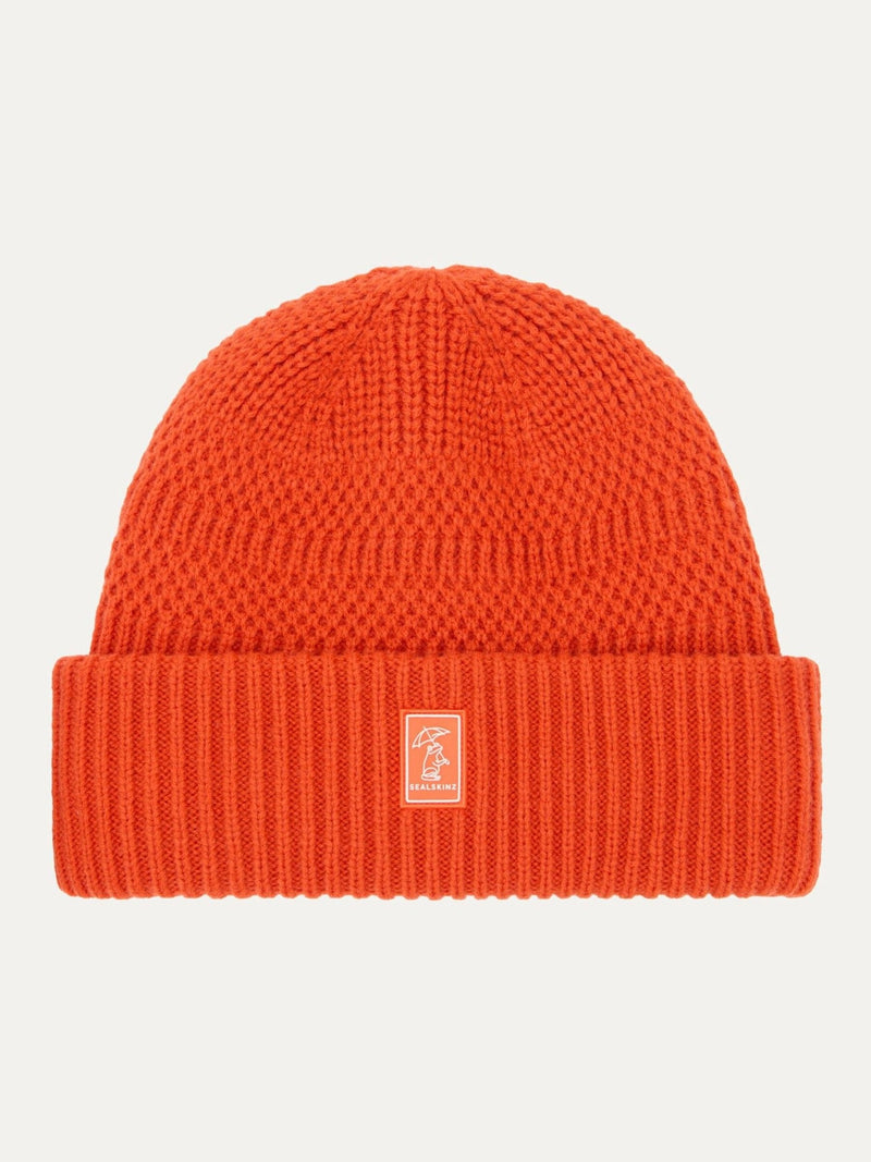 Sealskinz orange Ruston waterproof cold weather beanie, imported from the UK