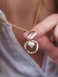 Posh Totty Designs personalised pearl circle necklace mini - British product