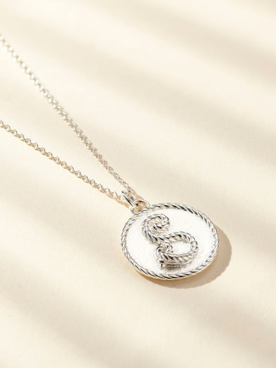 Next Posh Totty Designs Rope Initial Disc Necklace Personalised Pendant 18in Chain- Buy online at McGrocer