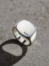 Next Posh Totty Designs Silver Tone Chunky Rounded Square Initial Signet Ring- Buy online at McGrocer