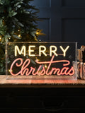 Neon Merry Christmas sign 43cm red and warm white (British brand)