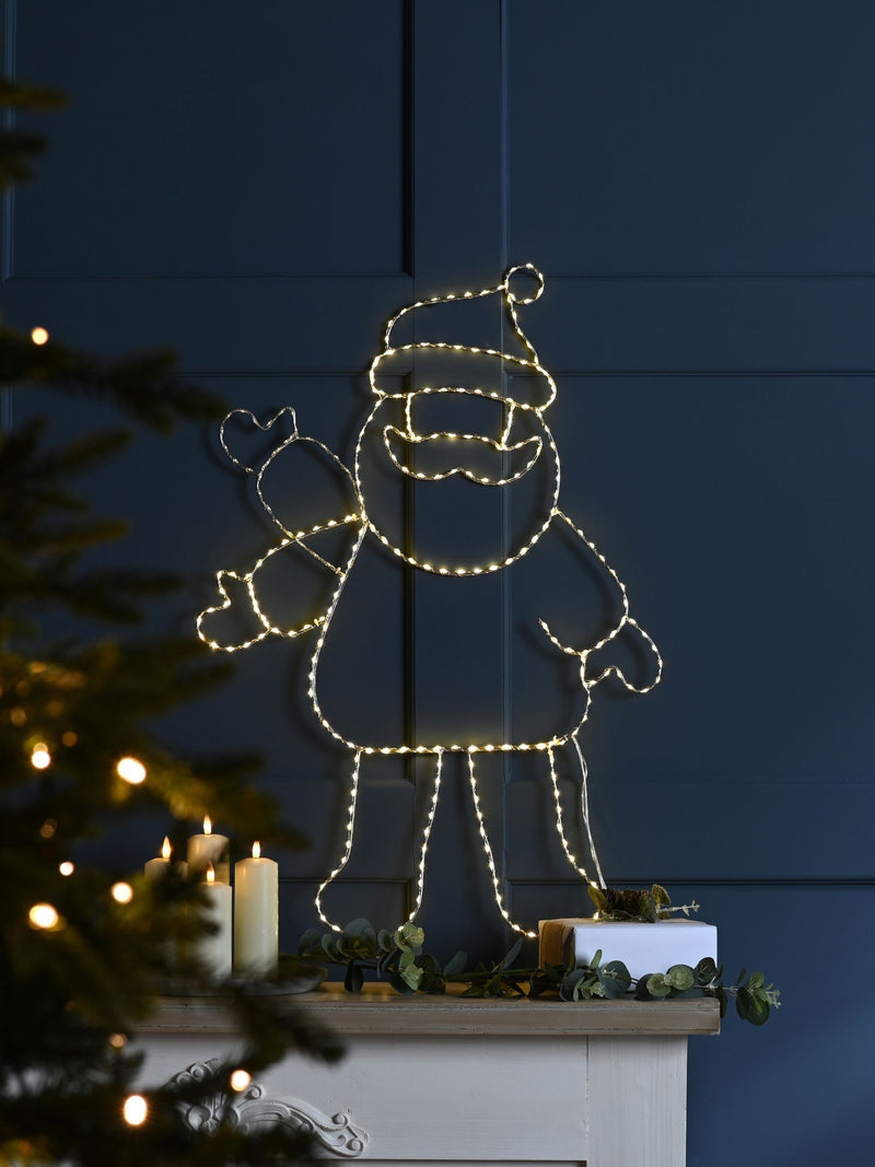 Dewdrop waving Santa silhouette 54x79cm - British product
