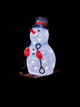 Next Premier Decorations Ltd 31cm Lit Acrylic Skiing Snowman with 30 White LEDs- Buy online at McGrocer