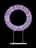 Premier Decorations 45cm white table top wreath rainbow LEDs, imported from the UK