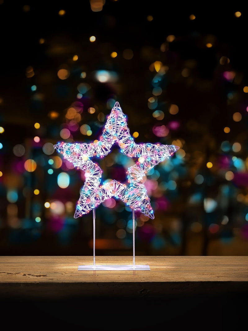 Premier Decorations table top star with 720 rainbow LEDs 45cm (British brand)