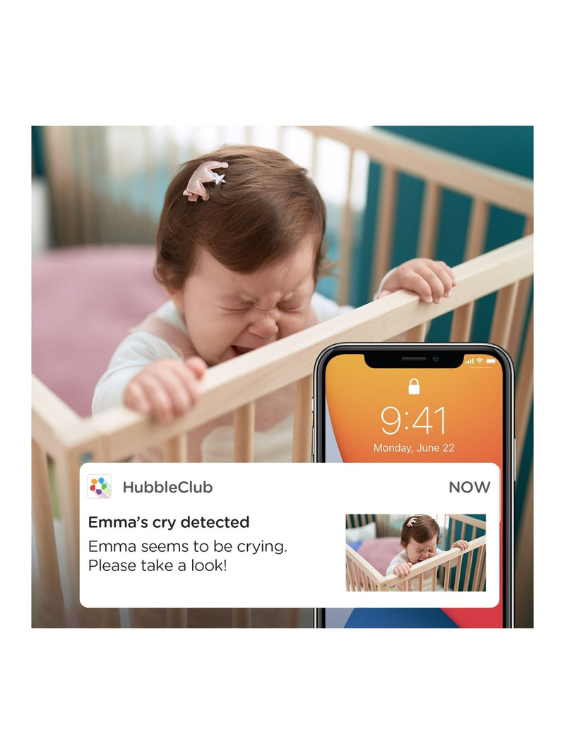 Hubble SkyVision AI Pro baby monitor with crib mount - British product
