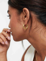 Next D.LOUISE Gold Tone Waterproof Chubby Hoop Earrings- Buy online at McGrocer