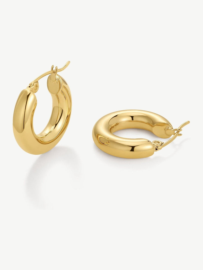 D.LOUISE gold tone chubby hoop earrings, imported from the UK