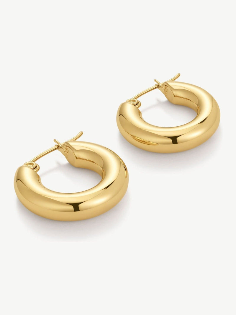 D.LOUISE gold tone chubby hoop earrings, imported from the UK
