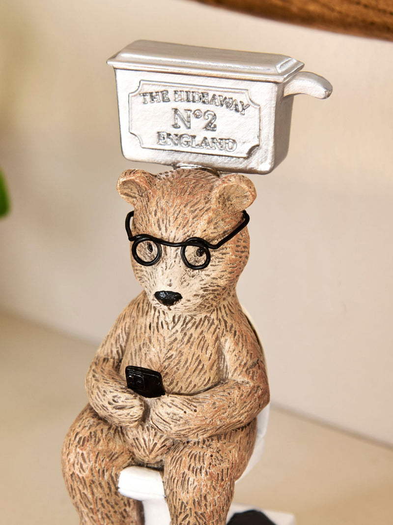 Natural Bertie Bear bathroom ornament novelty figurine, imported from the UK