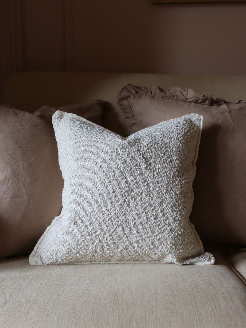 Ellenvale Interiors cream boucle cushion cover 45x45cm, UK version