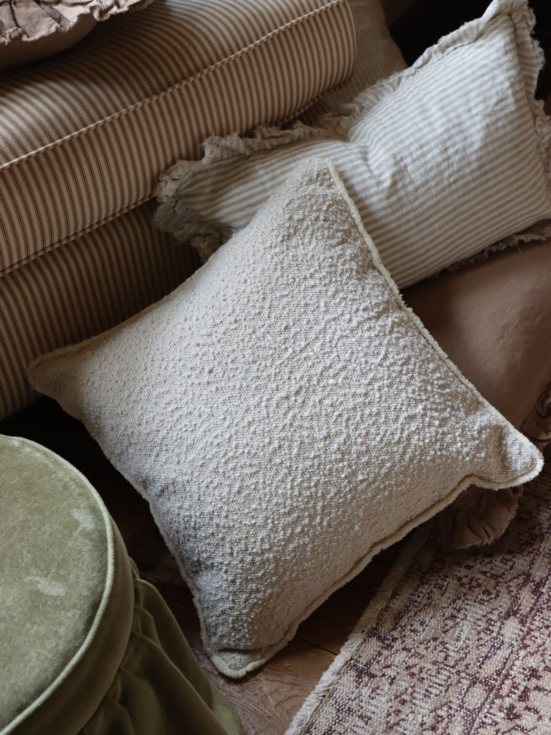 Ellenvale Interiors cream boucle cushion cover 45x45cm, UK version