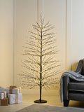 Black pre-lit twig Christmas tree with microdot LEDs - British product