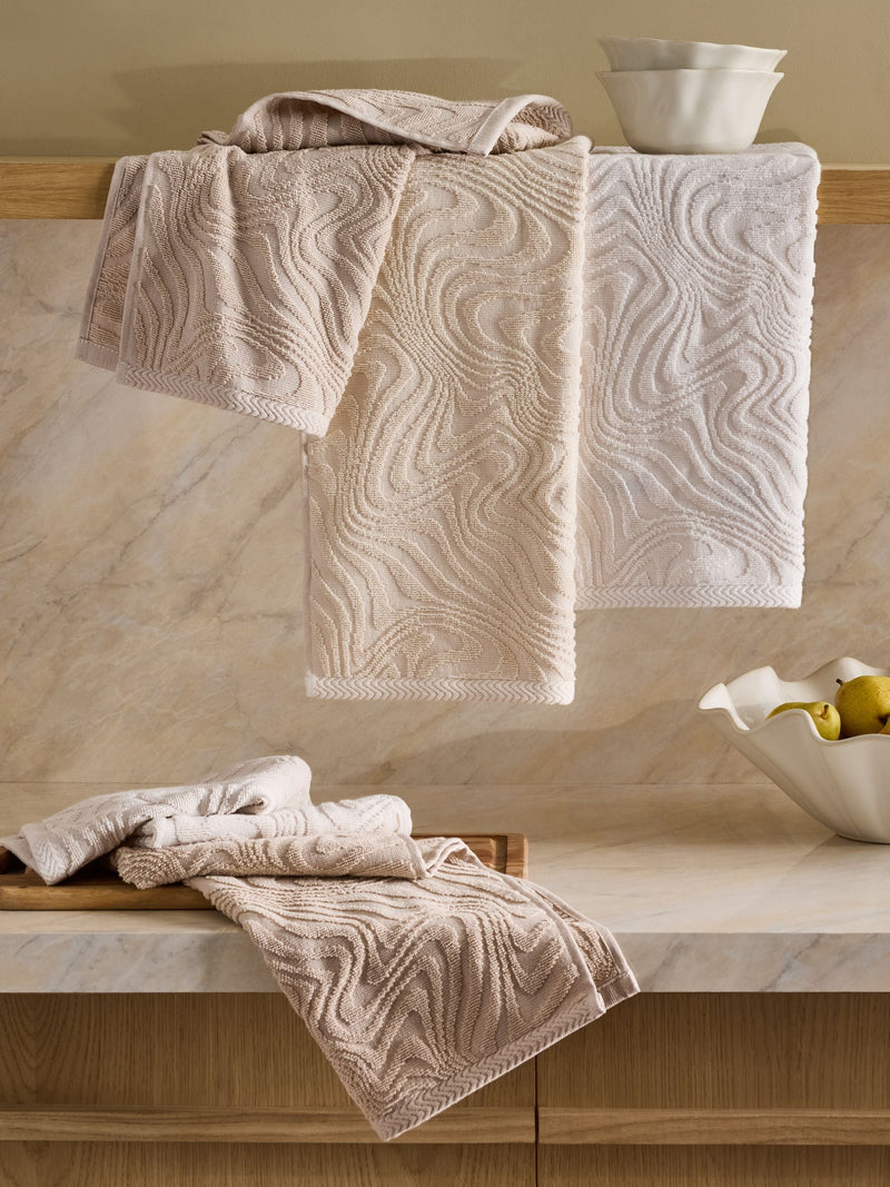 Set of 5 Grey Terry Tea Towels 60cm x 40cm