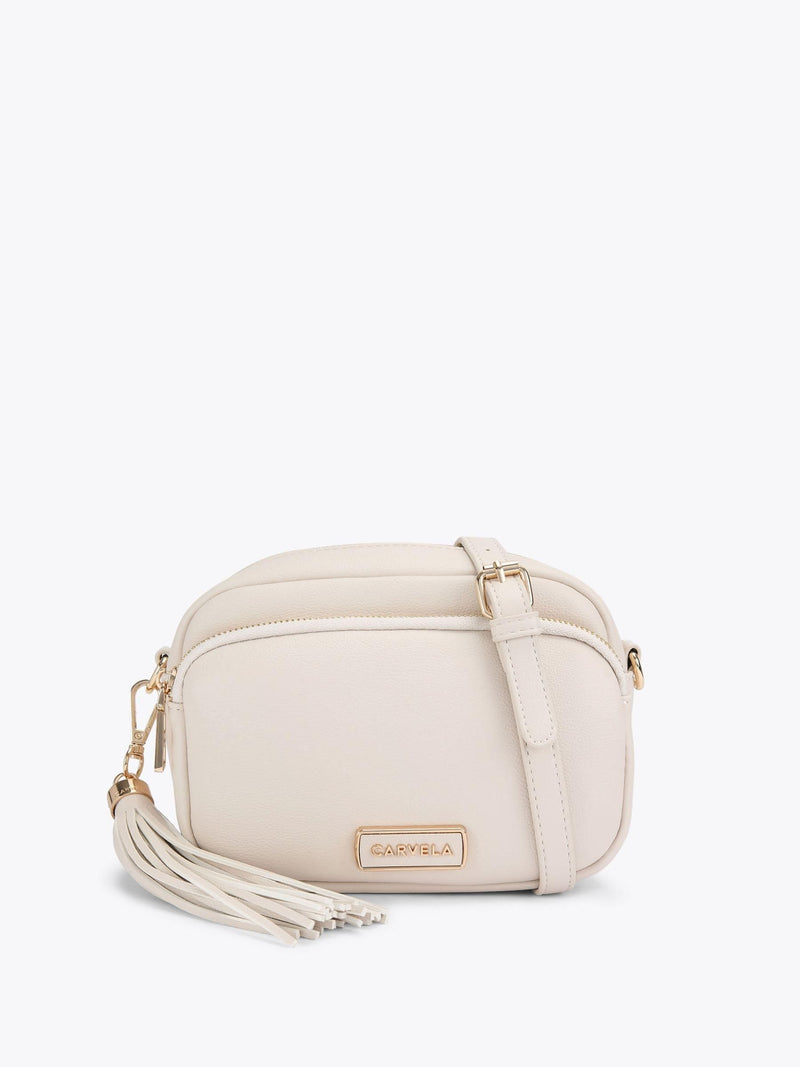 Carvela Como cross-body bag in taupe, UK version