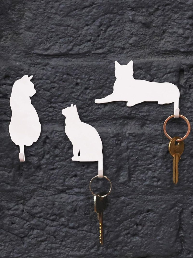 Suck UK cat silhouette wall hooks set of 3, UK version